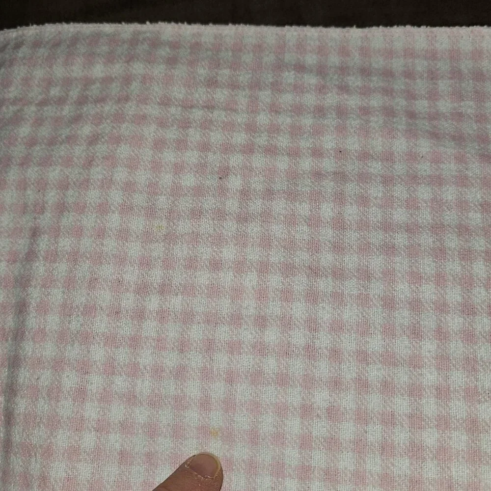 VTG Carter's Pink White Gingham Print Receiving Blanket 30x40 100% Cotton READ